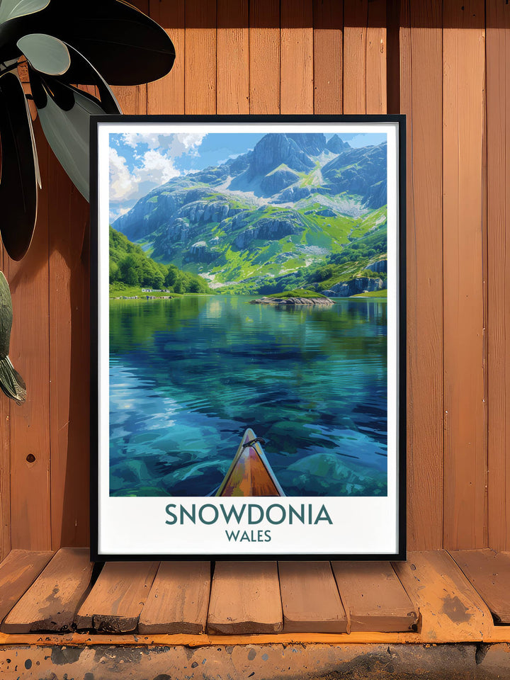 Bucket list prints featuring the serene landscapes of Llyn Padarn in Snowdonia. Ideal for adventurers and nature lovers, these prints capture the enchanting beauty of Wales national park.