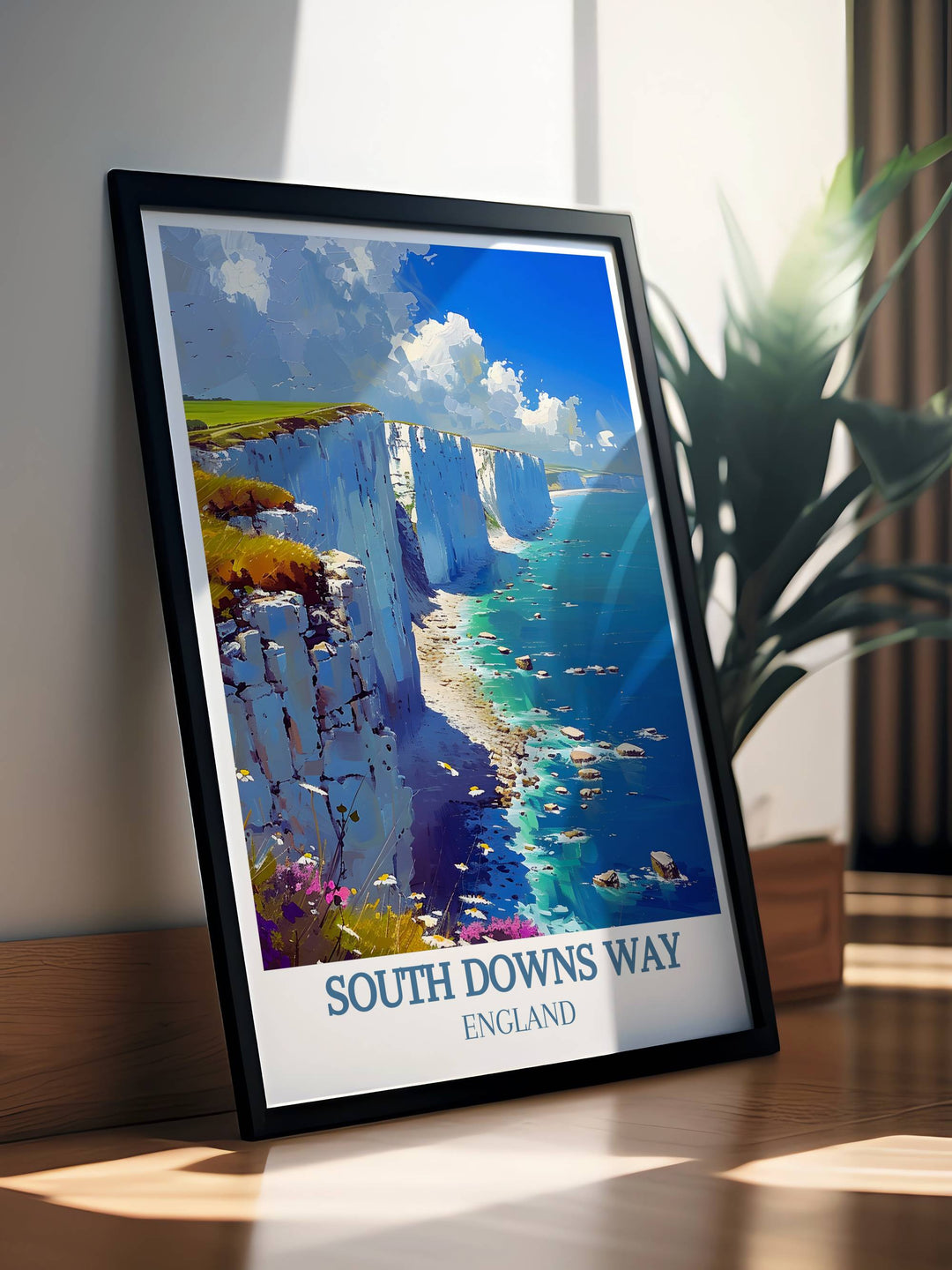 National park poster of the South Downs Way, capturing the essence of this beloved English trail with stunning landscapes and serene beauty