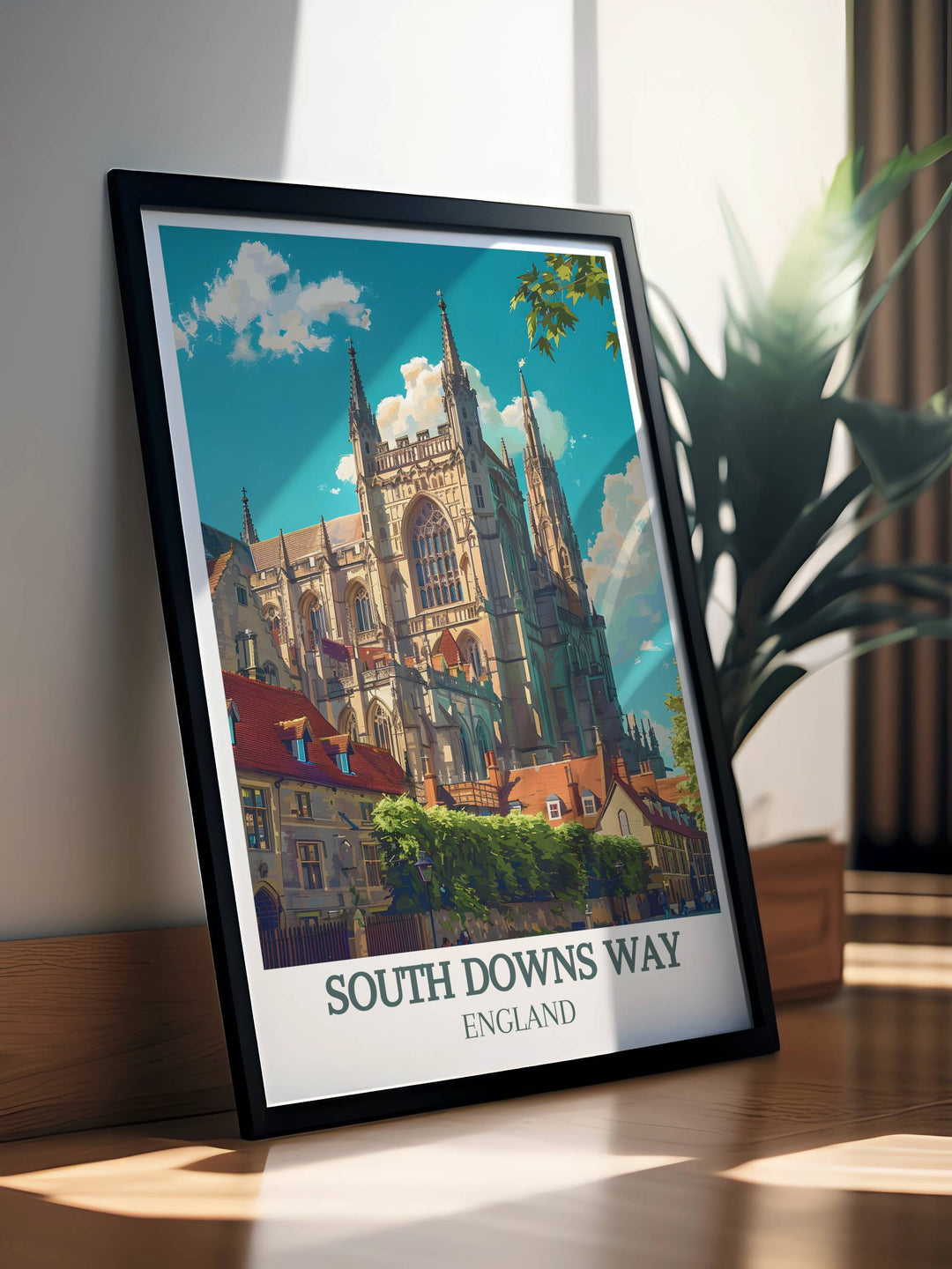 Vibrant Winchester Cathedral wall decor capturing the detailed Gothic architecture and historic significance of this remarkable landmark. Enhances any room with elegance.