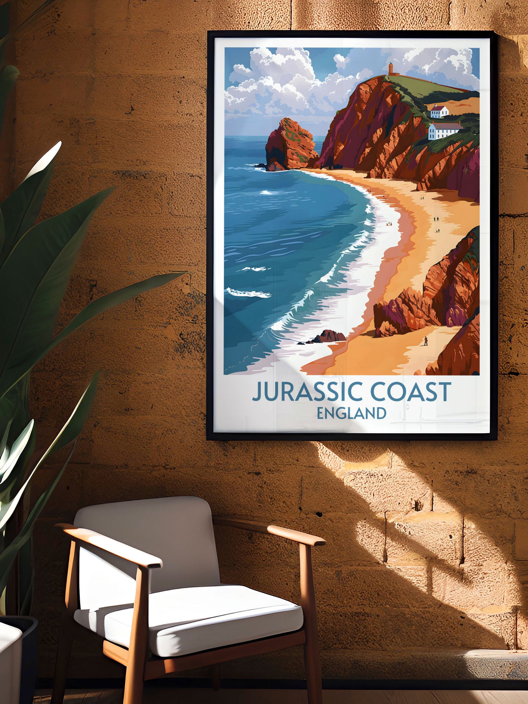 Detailed Jurassic Coast England wall art showcasing the geological history and natural splendor of this UNESCO World Heritage site, enhancing any room.