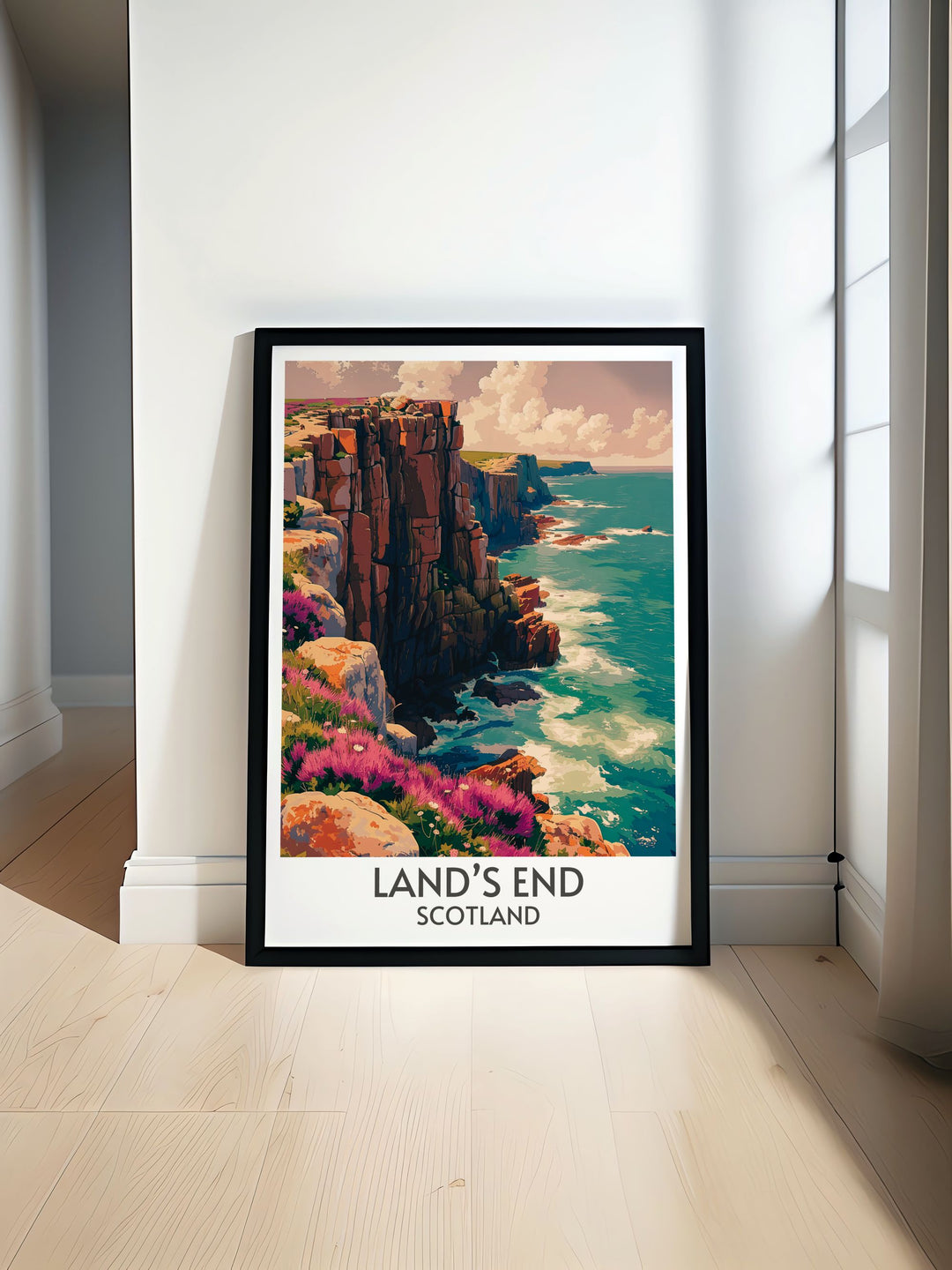 The South West Coast Gallery Wall Art captures the breathtaking beauty of Englands coastal regions with its dramatic cliffs and rolling waves, perfect for any home decor. The art features the serene landscapes of Devon and Cornwall, bringing natures grandeur into your space.