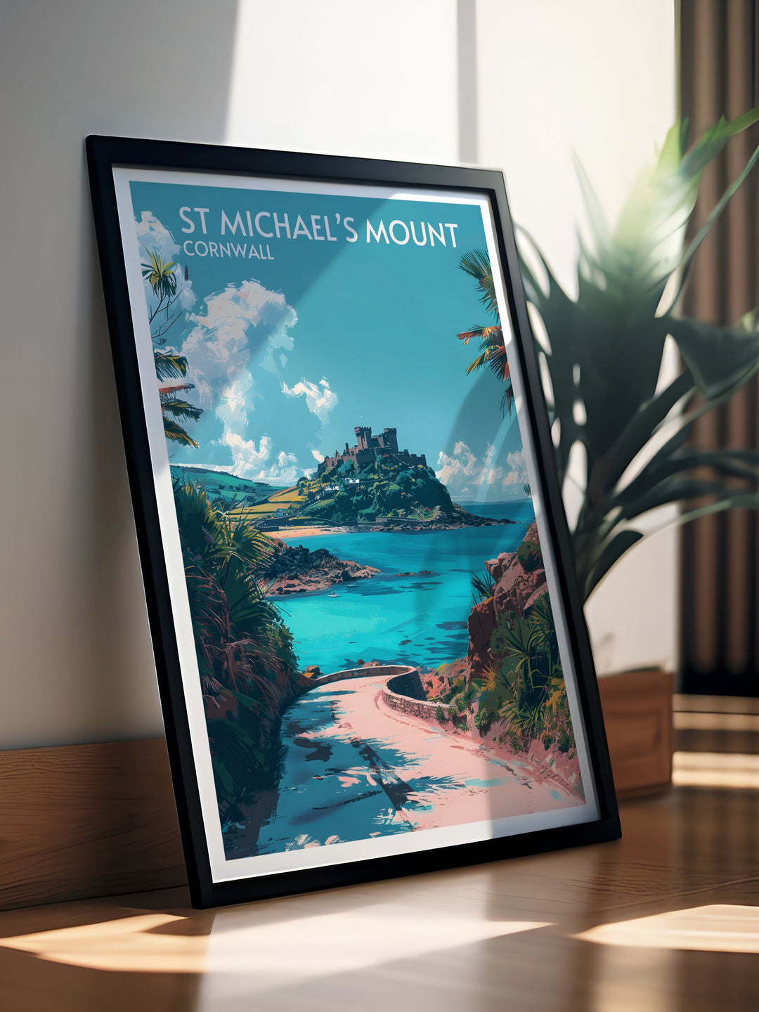 Framed print of Lands End capturing the iconic cliffs and dramatic sea views that define this landmark at the edge of Englands southwestern peninsula.