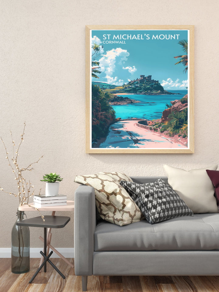 Iconic Lands End framed art depicting the breathtaking coastal views and natural beauty of Englands southwestern tip perfect for bringing a touch of scenic elegance to your living space.