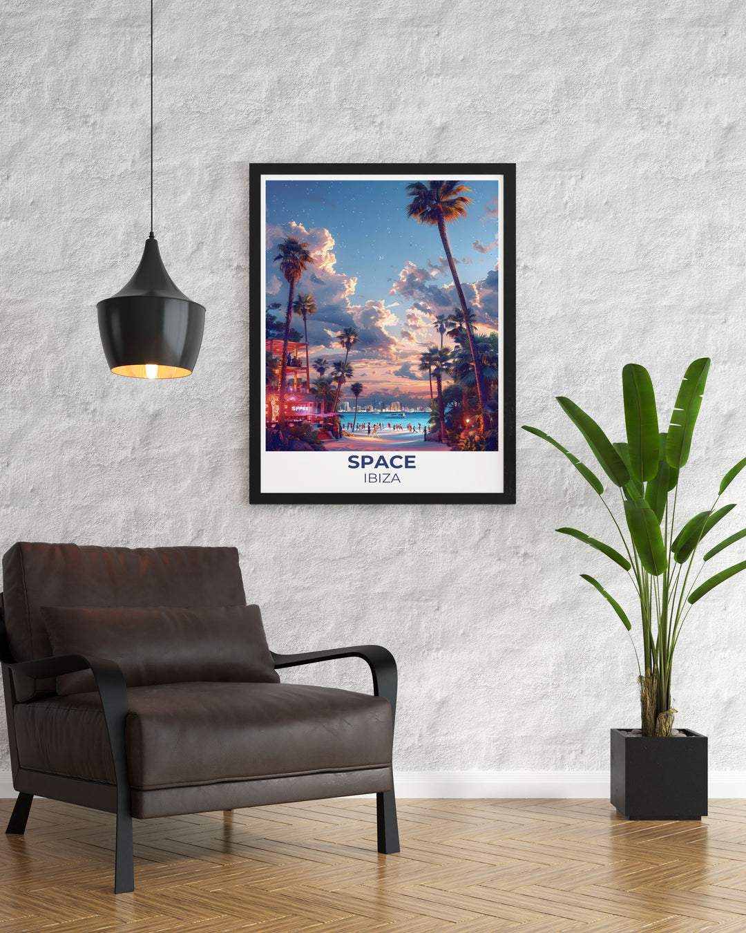 Ibiza Prints collection featuring Space Nightclubs Terrace, a symbol of the islands vibrant nightlife. This artwork combines vintage charm with modern design, capturing the essence of one of Ibizas most famous venues.