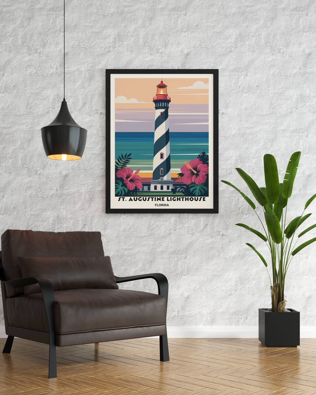 A signature MapYourDreams lighthouse print that blends rigid architectural heritage with soft, organic floral elements in a premium museum-grade finish.
