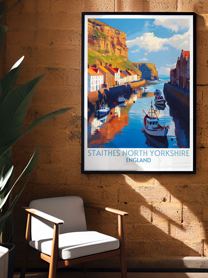 Customizable print of Staithes, allowing you to personalize the scene to fit your style and space. Celebrate the beauty and heritage of this enchanting village.