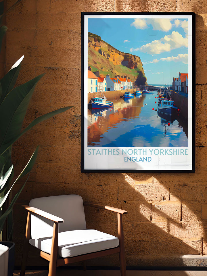 Customizable print of Staithes, allowing you to personalize the scene to fit your style and space. Celebrate the beauty and heritage of this enchanting village.