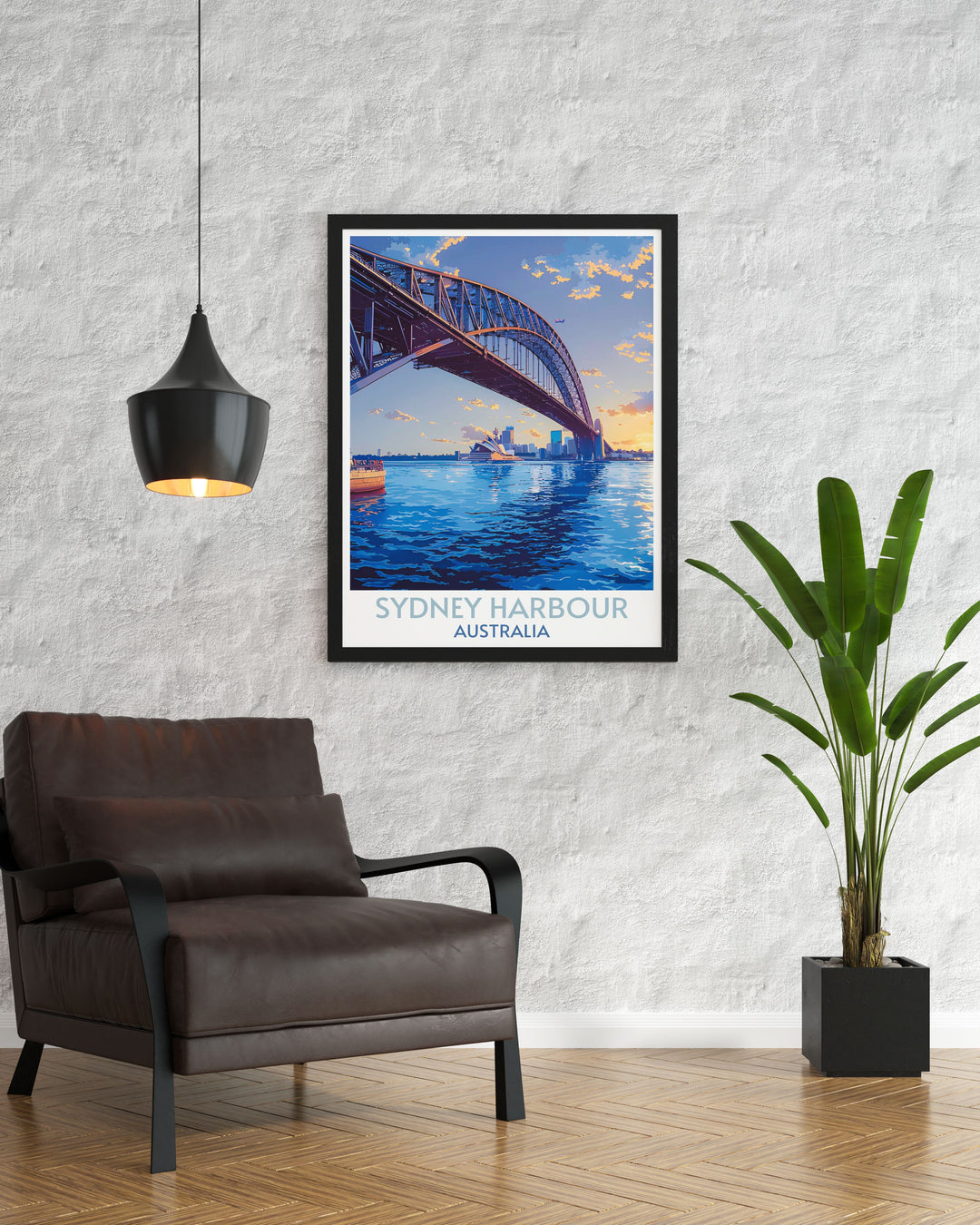 Framed print of Sydneys skyline, showcasing the bustling city life and urban charm.