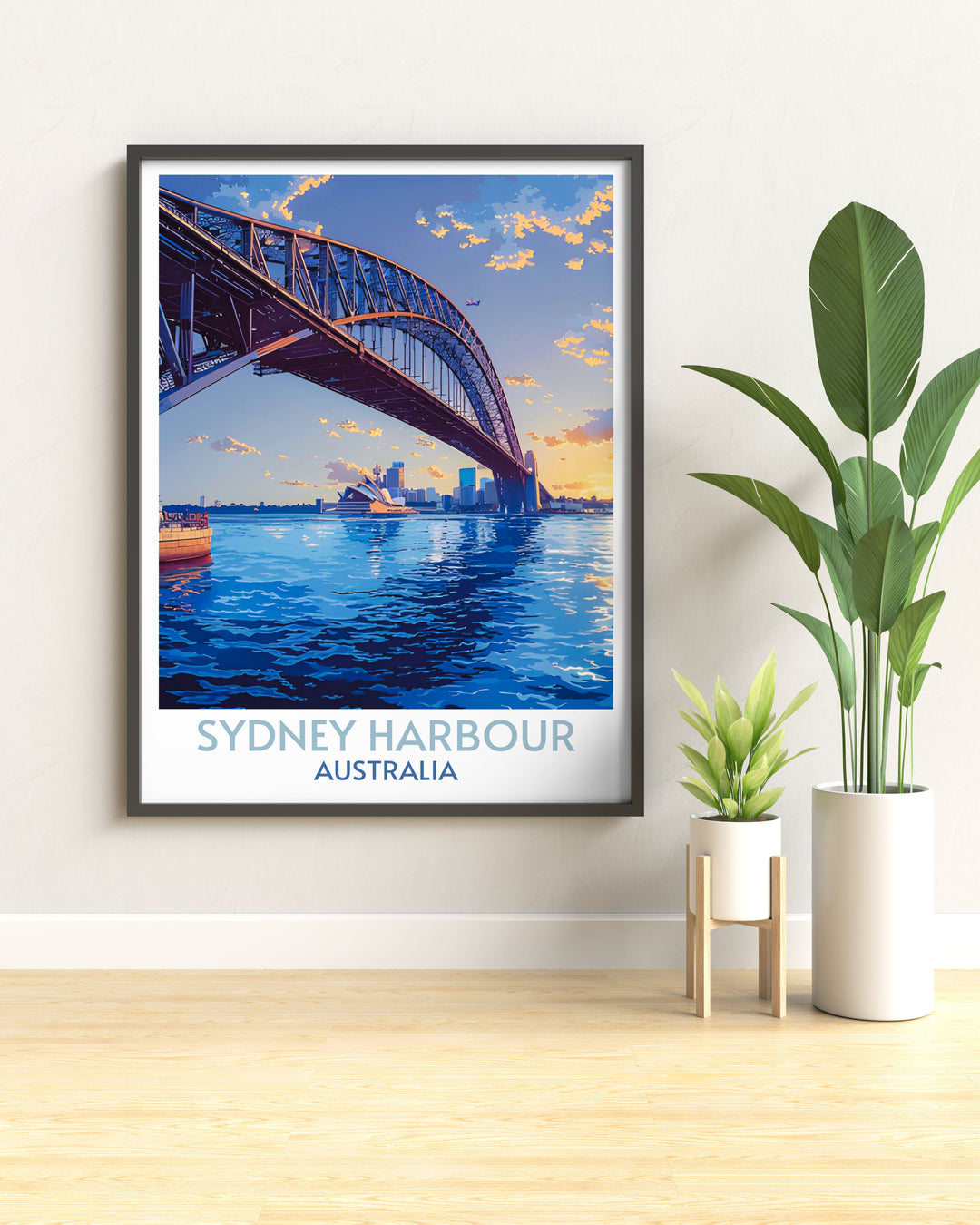 Canvas art of Bondi Beach with vivid blue waters and bustling beach scene, perfect for coastal home decor.