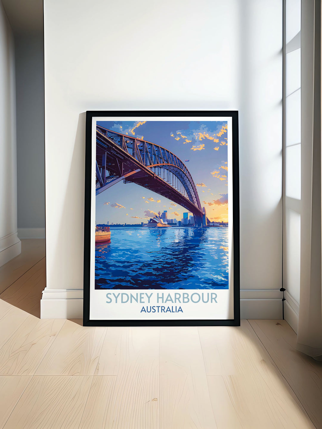 View of Sydney Harbour Bridge with vibrant fireworks display, perfect for enhancing modern wall decor.
