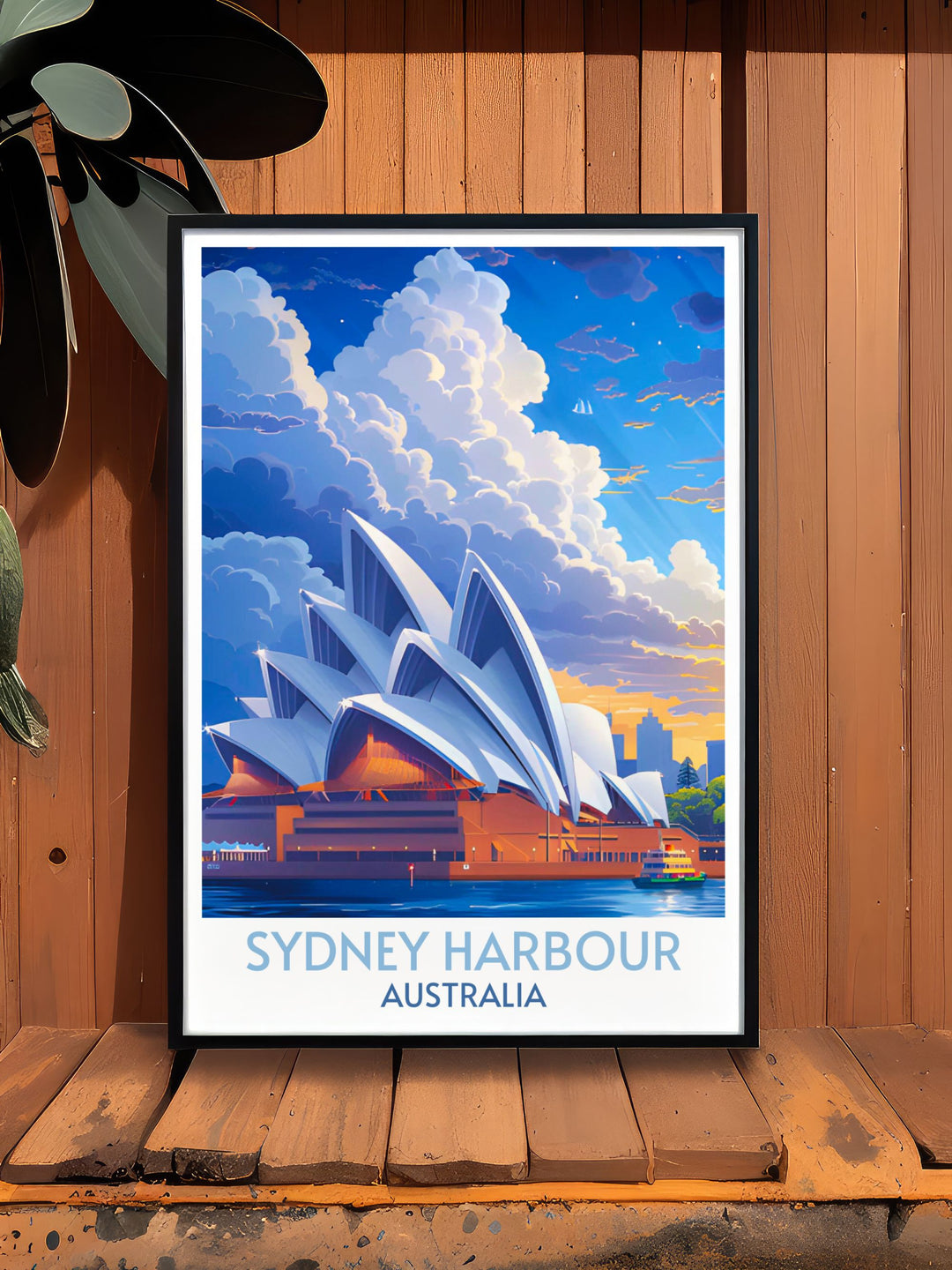 Detailed illustration of the Sydney cityscape, including the Harbour Bridge and Opera House, offering a dynamic and captivating view of the urban landscape, ideal for city lovers and art enthusiasts.