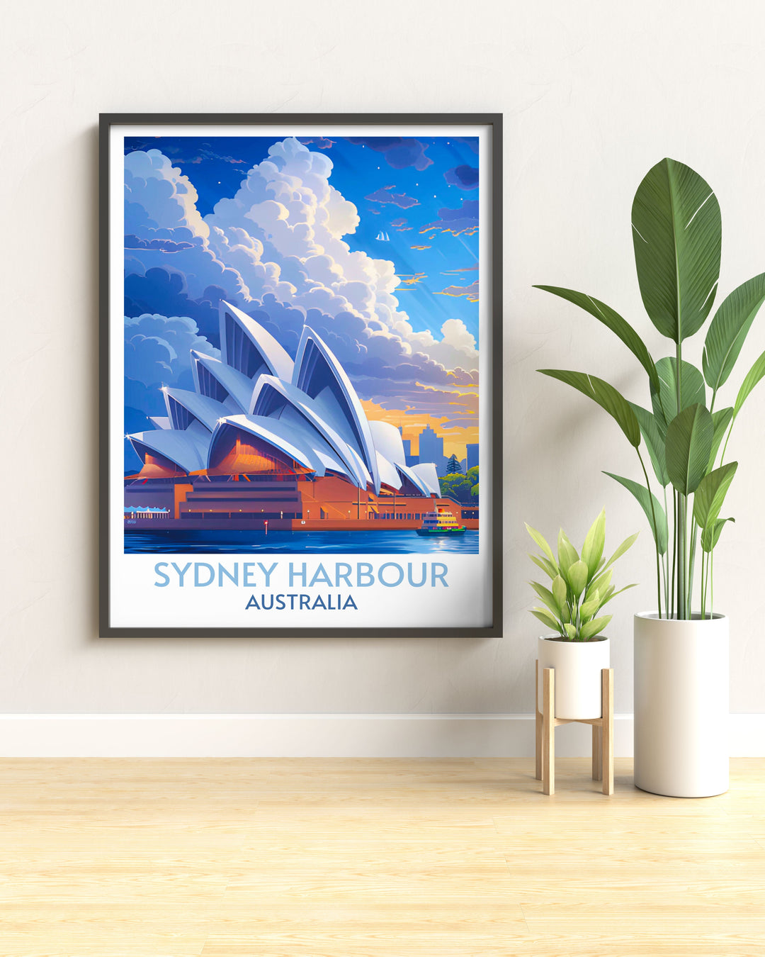 Vibrant illustration of Bondi Beach in a print capturing the sun soaked shores, crashing waves, and lively beachfront, bringing the energy and beauty of this famous Sydney destination into your home decor.