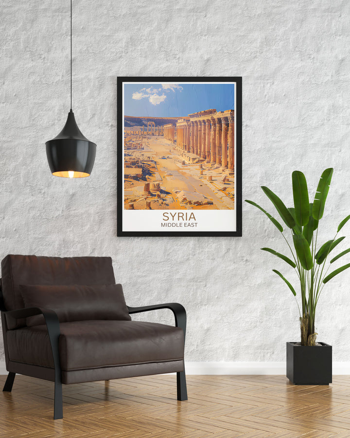 Personalized gift art depicting the serene landscapes of Syria, a thoughtful and unique present for special occasions.
