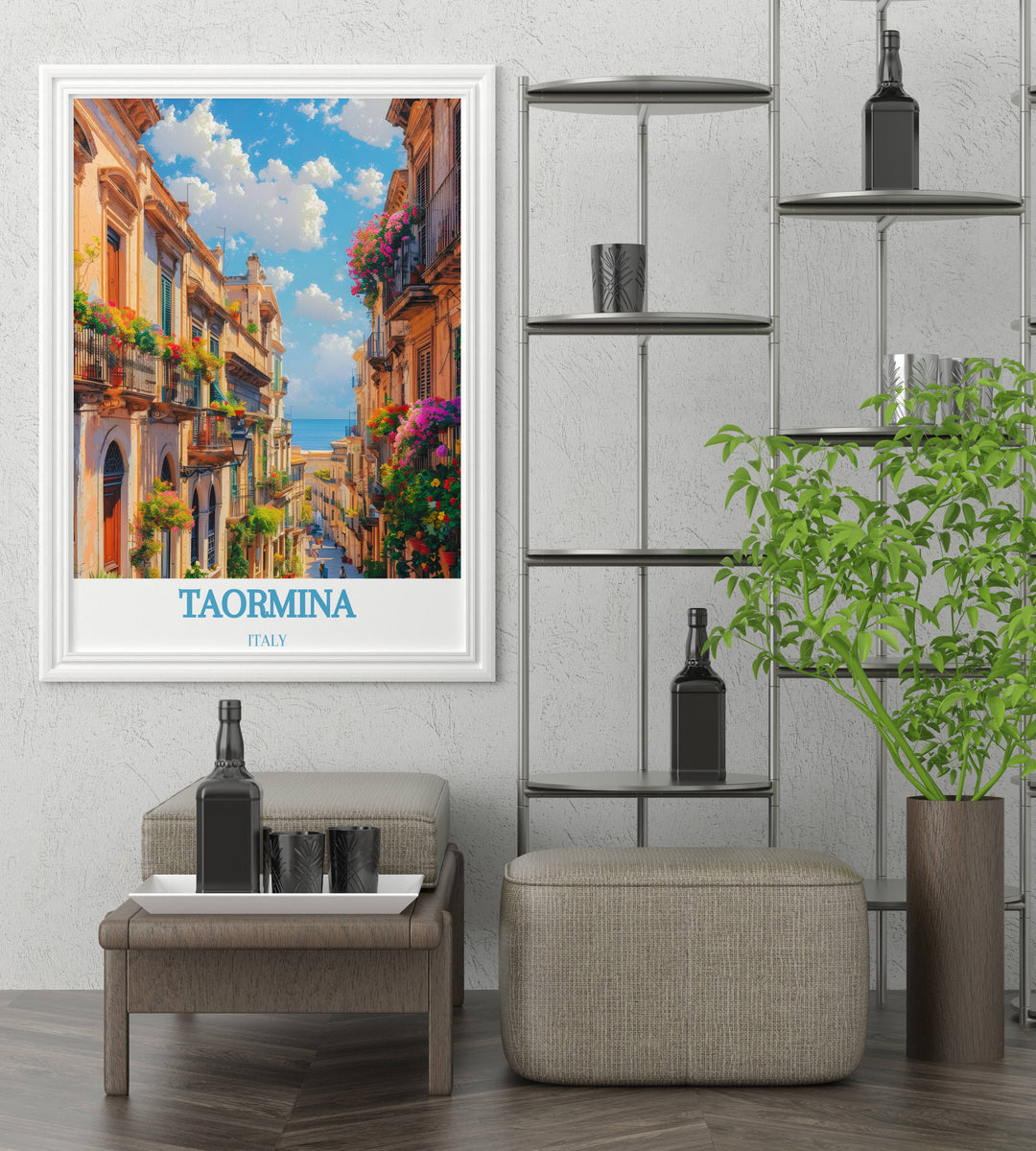 Personalized Corso Umberto custom print allowing you to add a special message or date, making it a unique and thoughtful gift that brings the beauty of Taormina into your home.