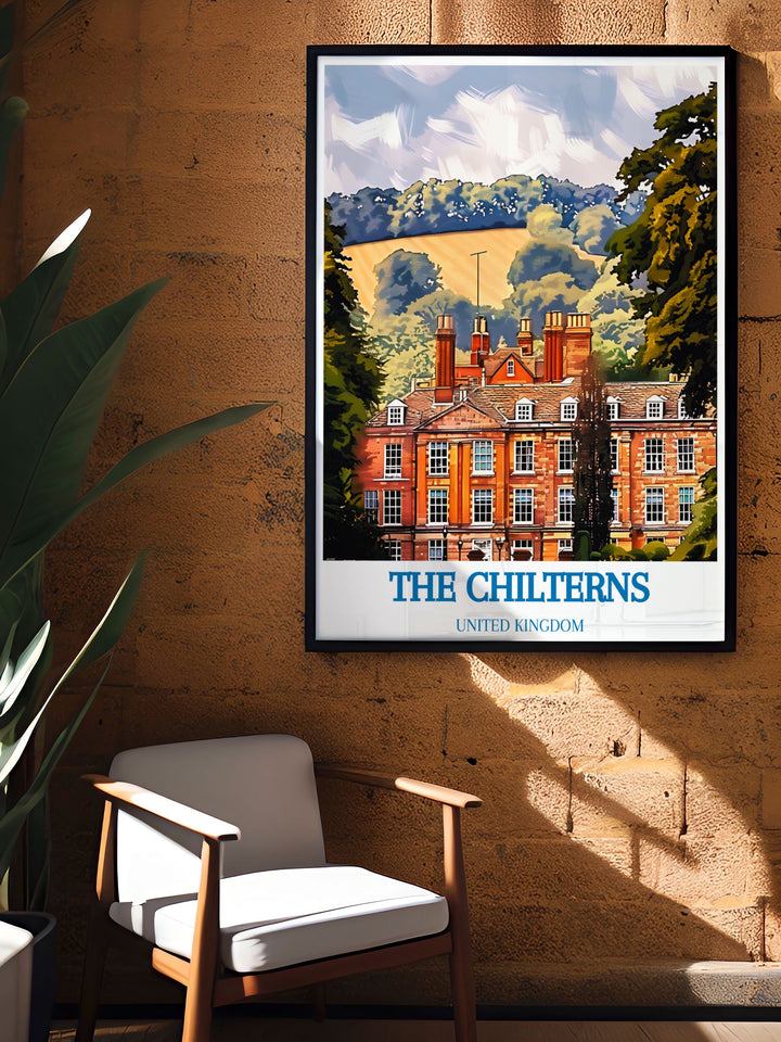 Stunning canvas art print of the Chiltern Hills, showcasing the picturesque landscapes and tranquil beauty of the British countryside, perfect for enhancing your home decor.