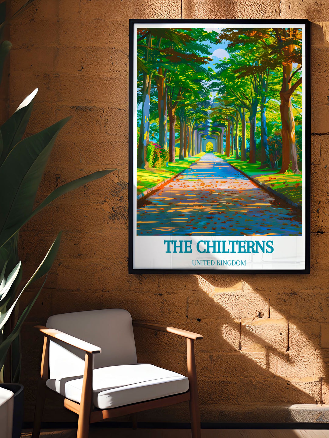 Whipsnade Tree Cathedral Modern Art capturing the intricate design and peaceful setting of this unique landmark in The Chilterns, ideal for enhancing your home with elegant and serene wall decor.