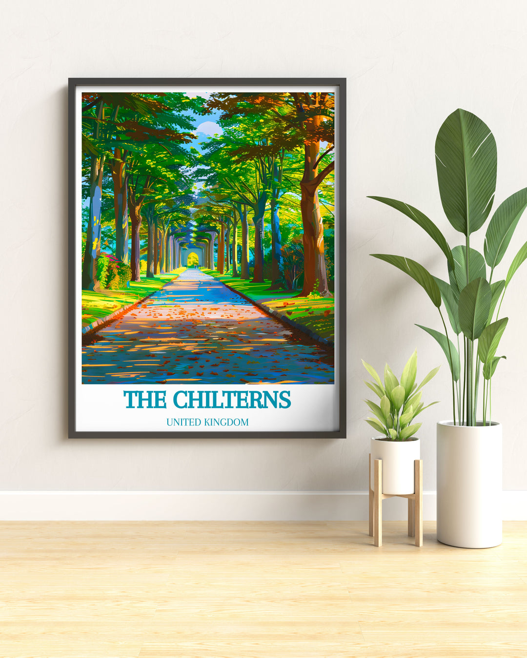 The Chilterns Posters highlighting the scenic beauty of the region, from rolling hills to historic estates, perfect for adding a touch of British heritage to any room with vibrant and detailed designs.