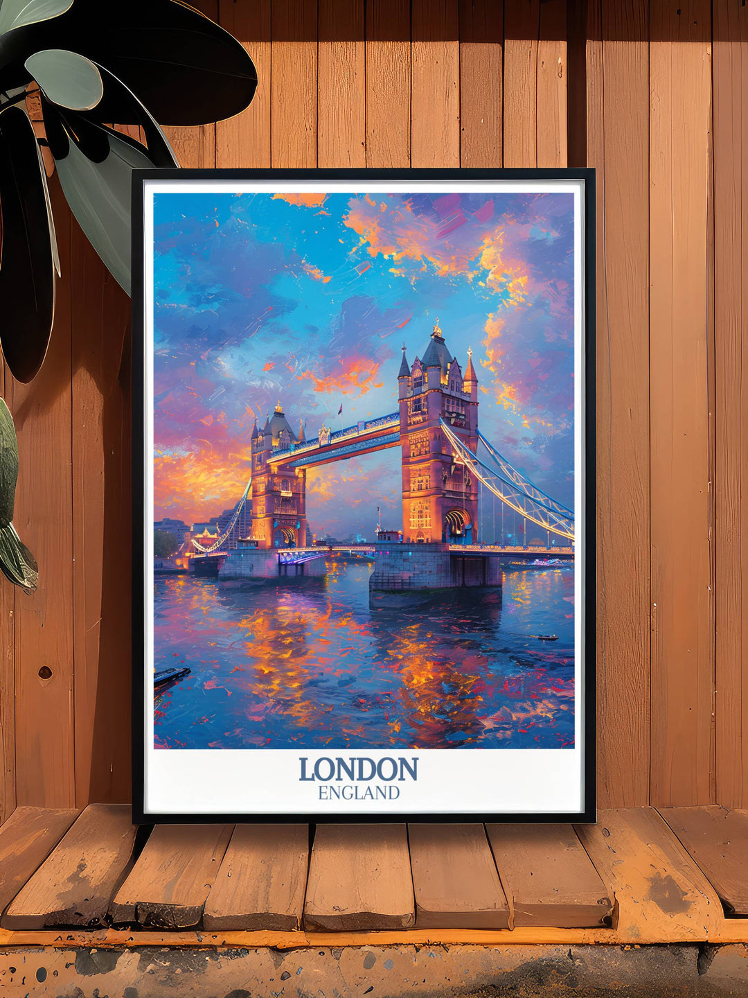 Modern decor piece highlighting Tower Bridge, blending historical elegance with modern design.