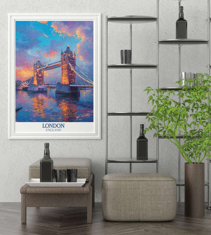 Customizable London wall art, allowing for a personalized depiction of famous London vistas.