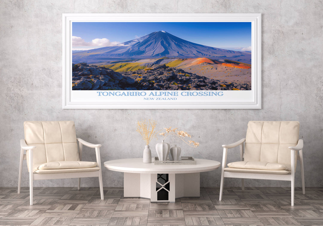 New Zealand canvas art collection featuring a wide range of pieces that celebrate the countrys extraordinary natural beauty, from crystal clear lakes to the rugged terrain of Tongariro.