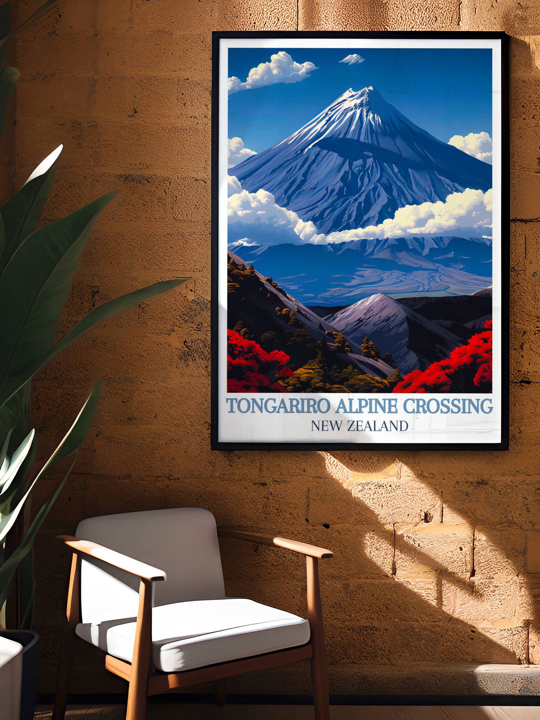 New Zealand framed art pieces that highlight the iconic Mount Ngauruhoe, offering a celebration of the countrys diverse and stunning landscapes for your home decor.