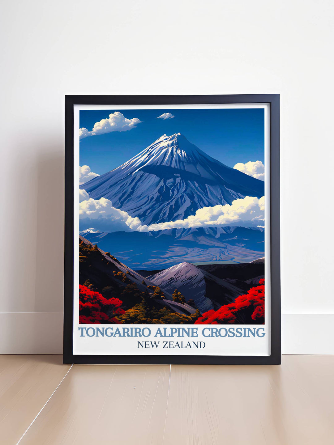 New Zealand framed art highlighting the diverse landscapes of this beautiful country, including the iconic Mount Ngauruhoe, bringing a touch of wild charm and adventure to your home decor.