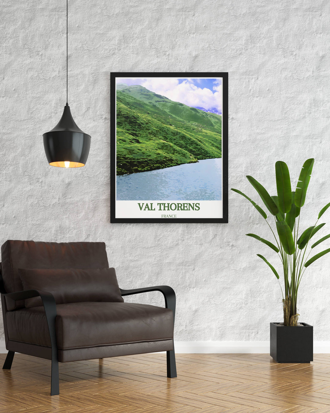 Val Thorens fine art print featuring the serene landscapes of Lac du Lou in the French Alps, offering a peaceful and inspiring view for your home decor.