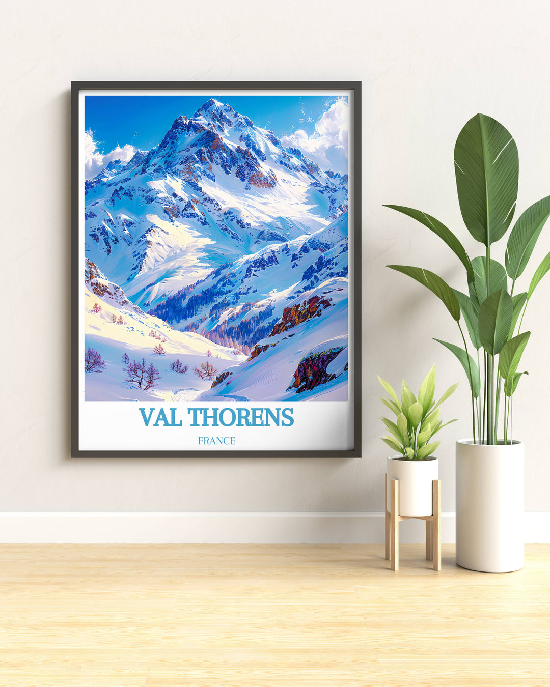 Cime Caron vintage posters depicting the timeless charm and dynamic scenery of Val Thorens, a renowned destination in the French Alps. A perfect addition to any art collection or home decor.