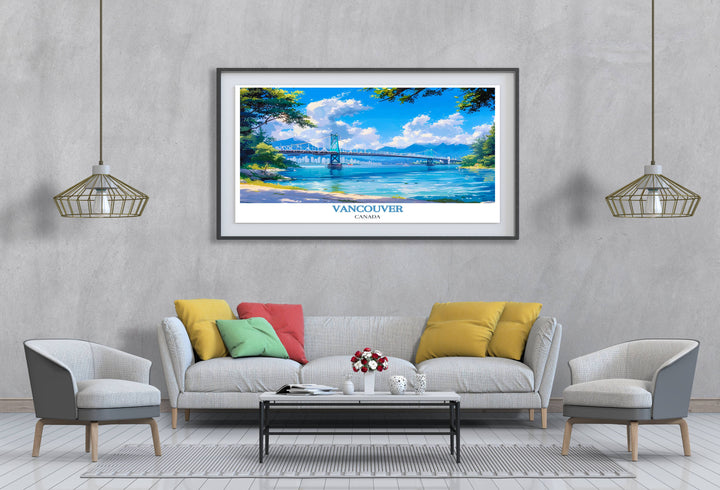 Canada canvas art depicting Vancouvers bustling streets and serene parks. High quality print that brings the citys unique character to life with vivid colors and intricate details.