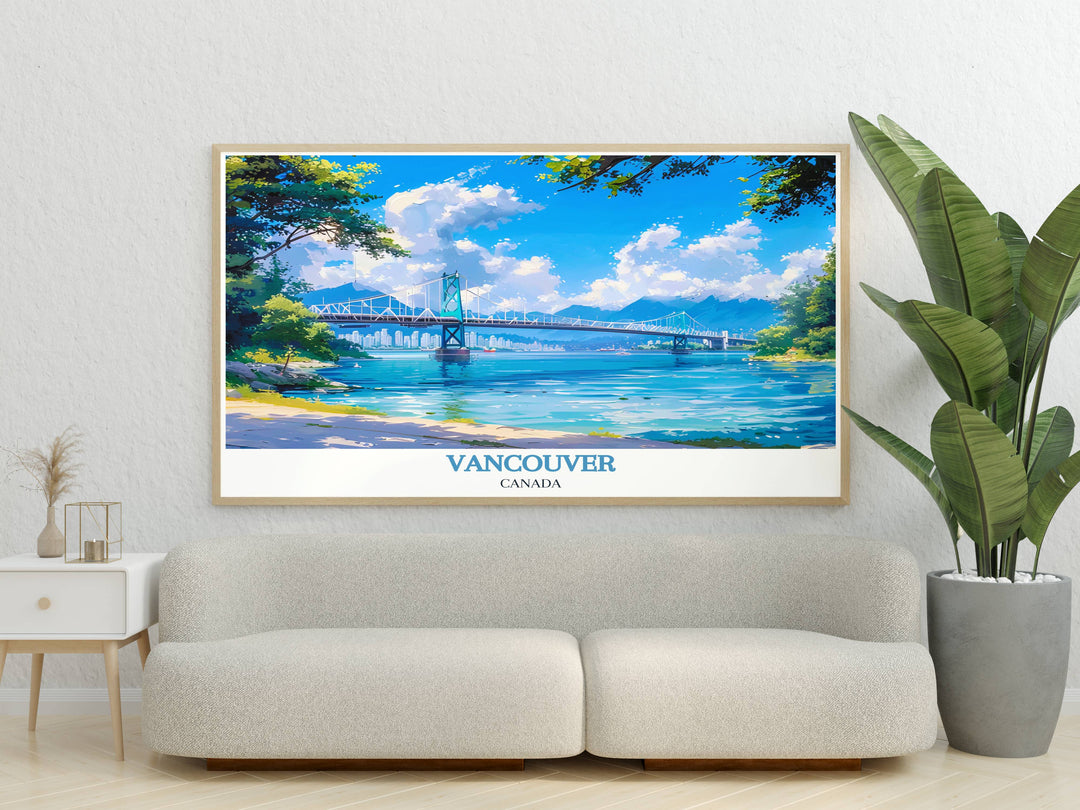 Exquisite Vancouver art print capturing the essence of the Pacific Northwest. Perfect for art enthusiasts and collectors, showcasing the citys beauty and charm.
