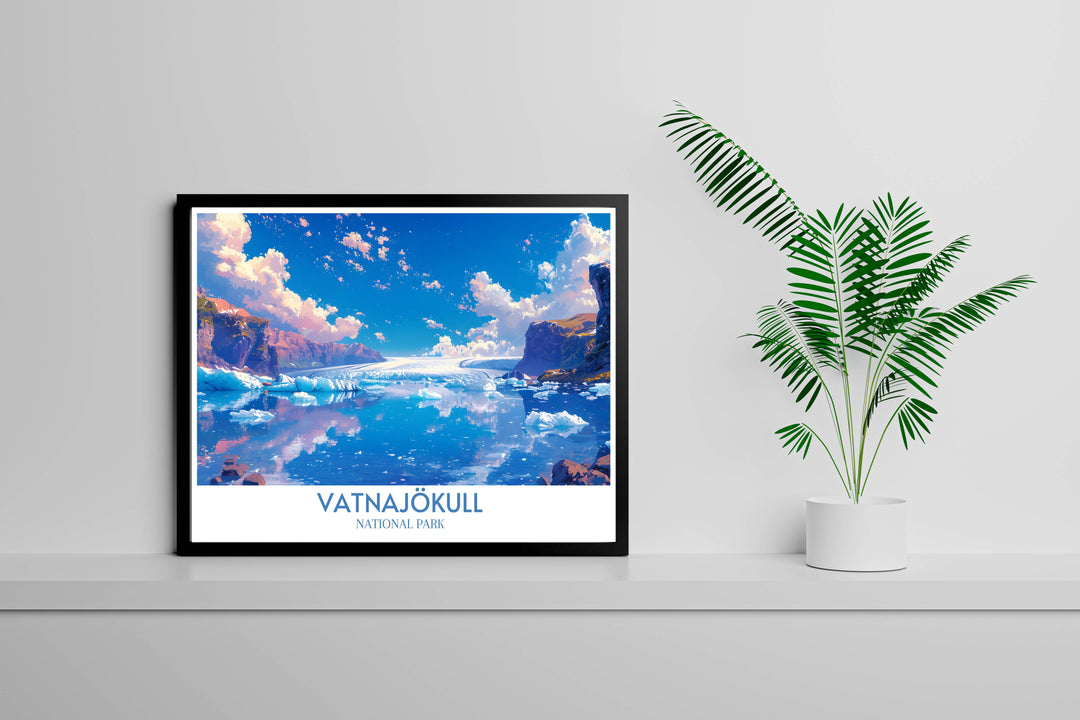 Fine art poster of Svartifoss Waterfall, perfect for creating a focal point in any nature themed decor.