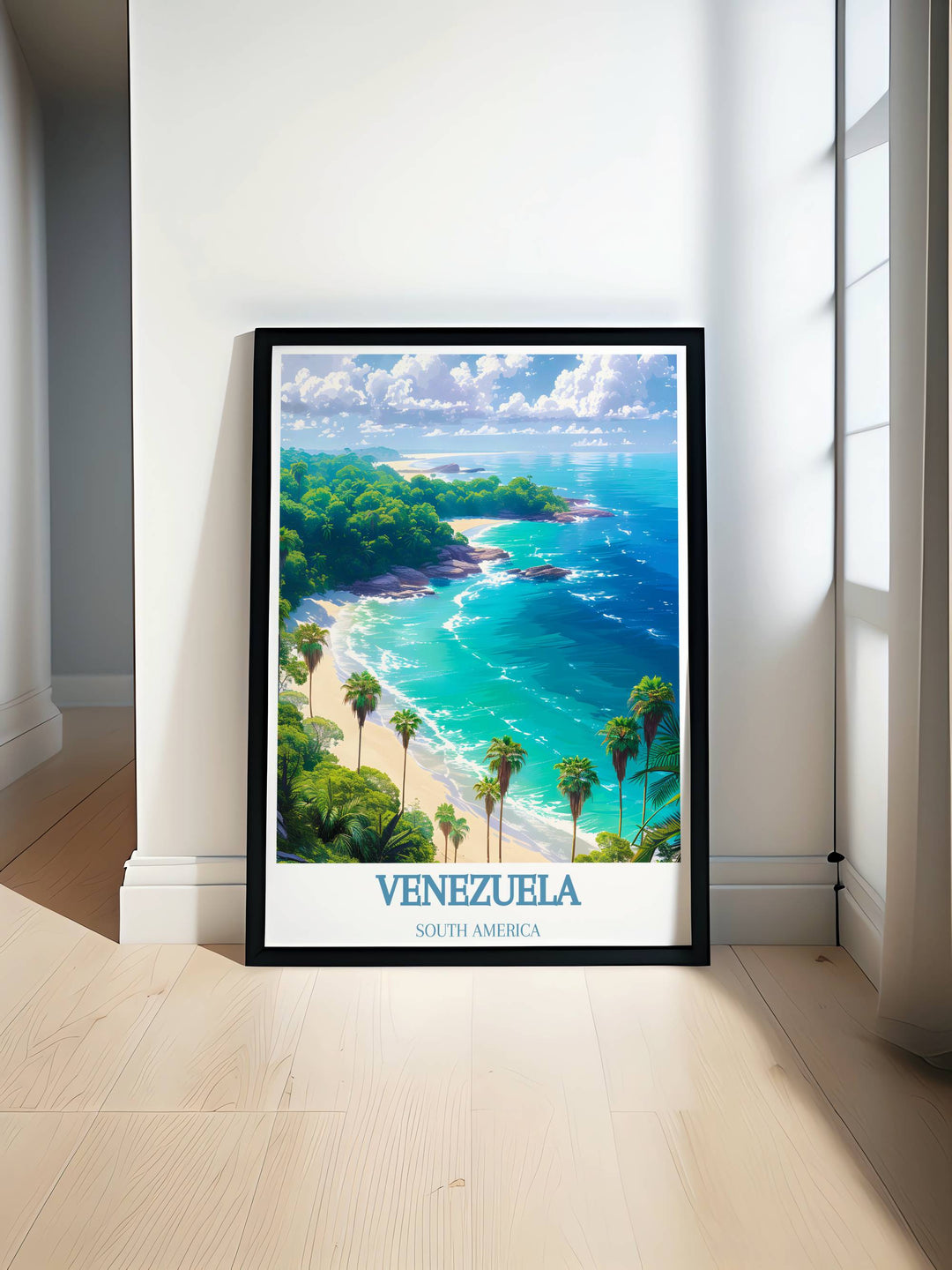 Morrocoy National Park wall art featuring pristine beaches, turquoise waters, and lush mangroves, perfect for adding a touch of Venezuelas coastal beauty to your decor.