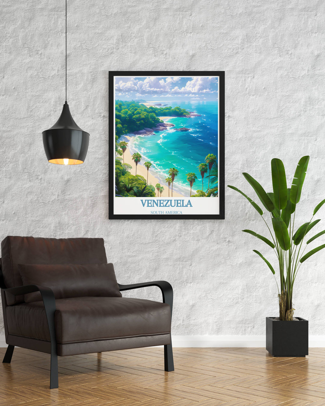 Morrocoy National Park travel poster, illustrating the serene beaches and lush greenery, ideal for adding a touch of tropical beauty to your living space.