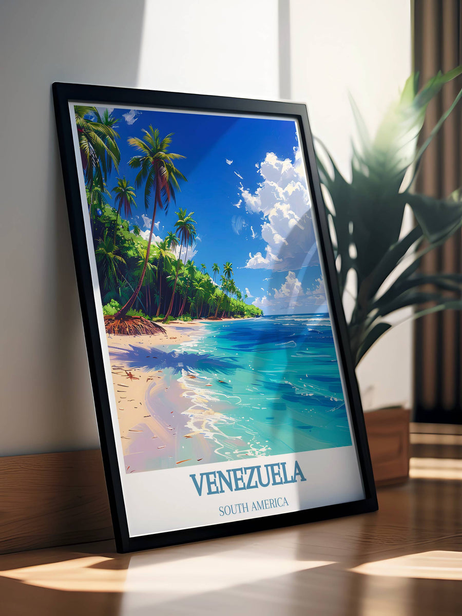 Captivating travel poster of Morrocoy National Park, perfect for adding a touch of natures tranquility to your home.