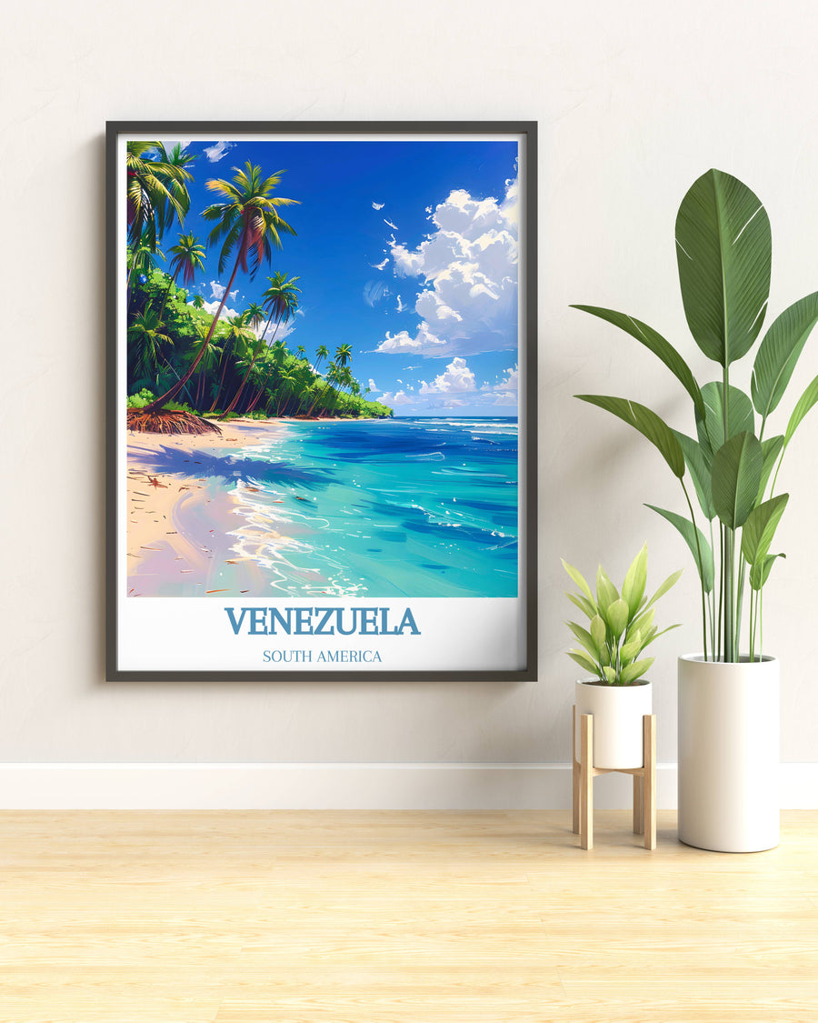 Vintage poster of Morrocoy National Park with a retro aesthetic, adding timeless charm to your home decor.