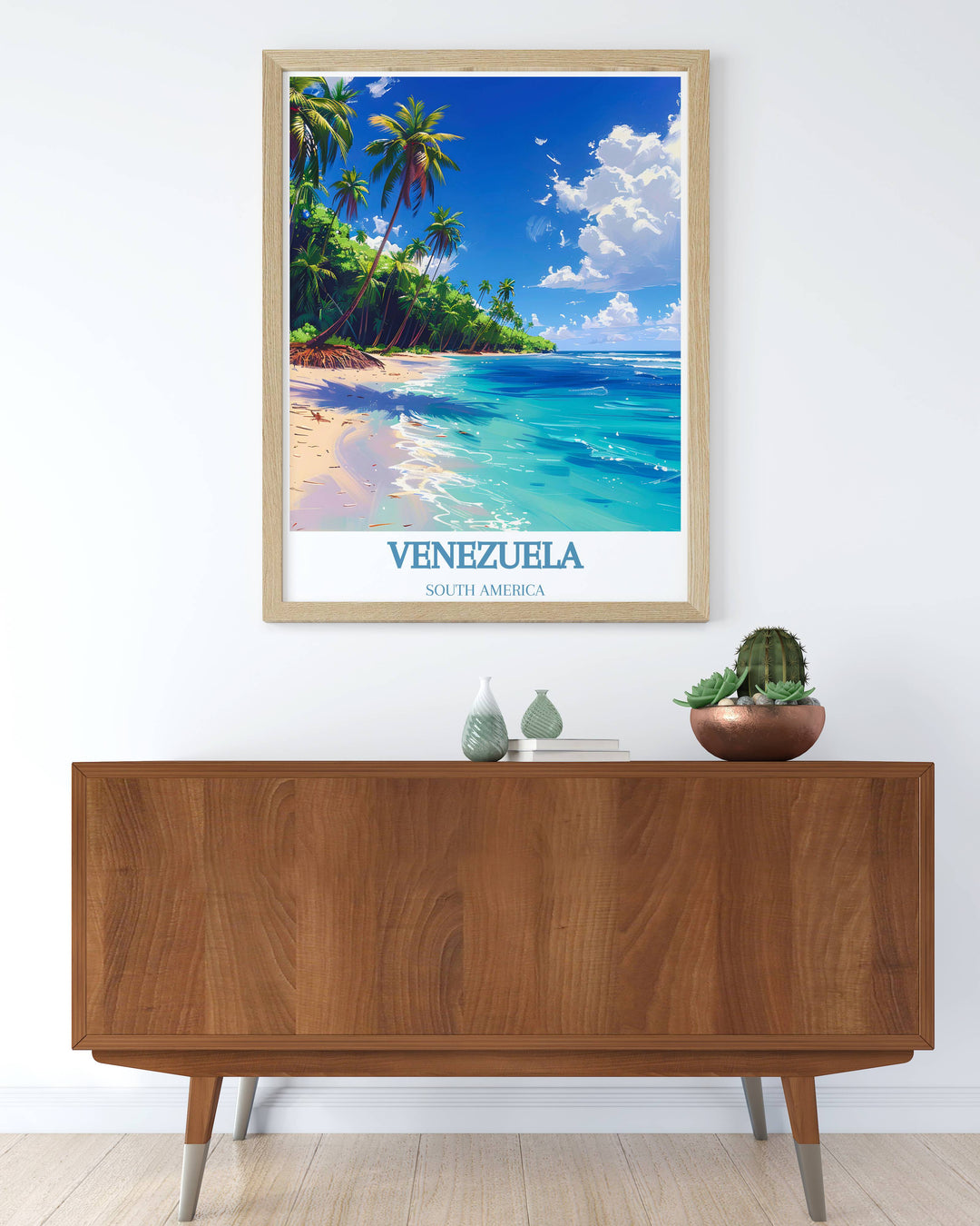 Custom print of Morrocoys serene beaches and vibrant coral reefs, ideal for creating a gallery wall that celebrates travel and adventure.