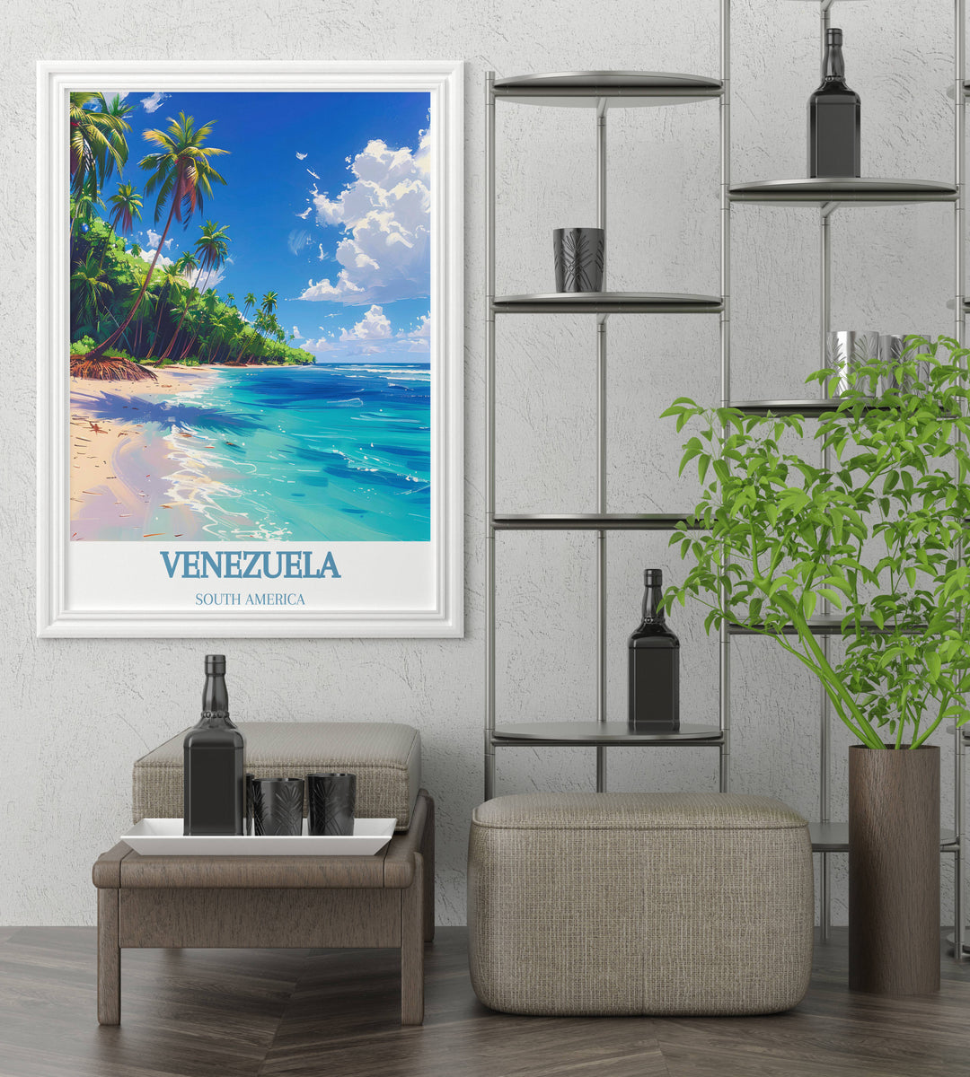 Stunning wall art of Morrocoy National Park, highlighting the diverse ecosystems and natural beauty of Venezuela.