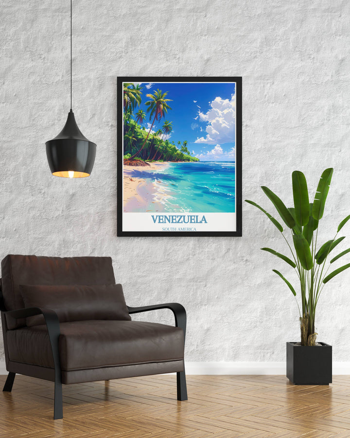 Scenic depiction of Morrocoy National Parks sun kissed beaches and mangrove forests, bringing South Americas charm to your space.