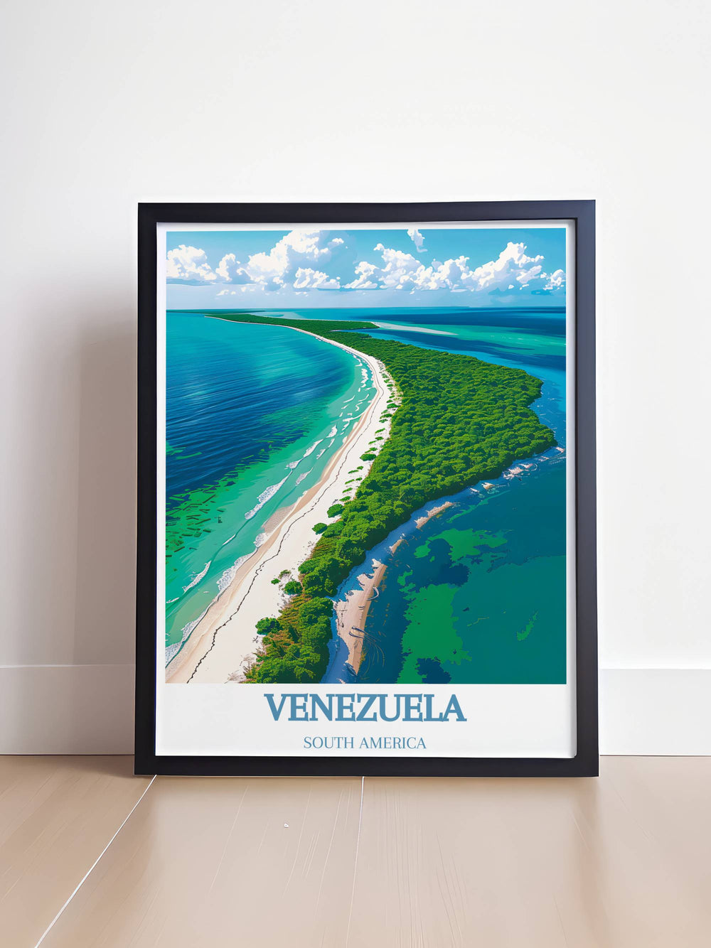Morrocoy National Park Poster featuring serene beaches and crystal clear waters, bringing the tranquil beauty of this Venezuelan paradise into your home decor.