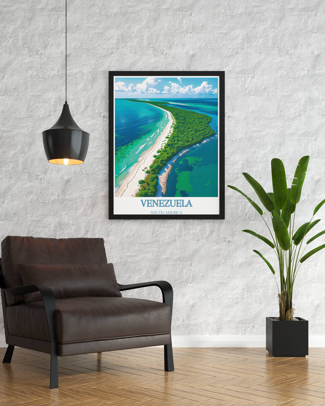 Morrocoy Art Print showcasing the peaceful ambiance of sandy shores and vibrant marine life, a perfect addition to your home decor for a touch of tropical paradise.
