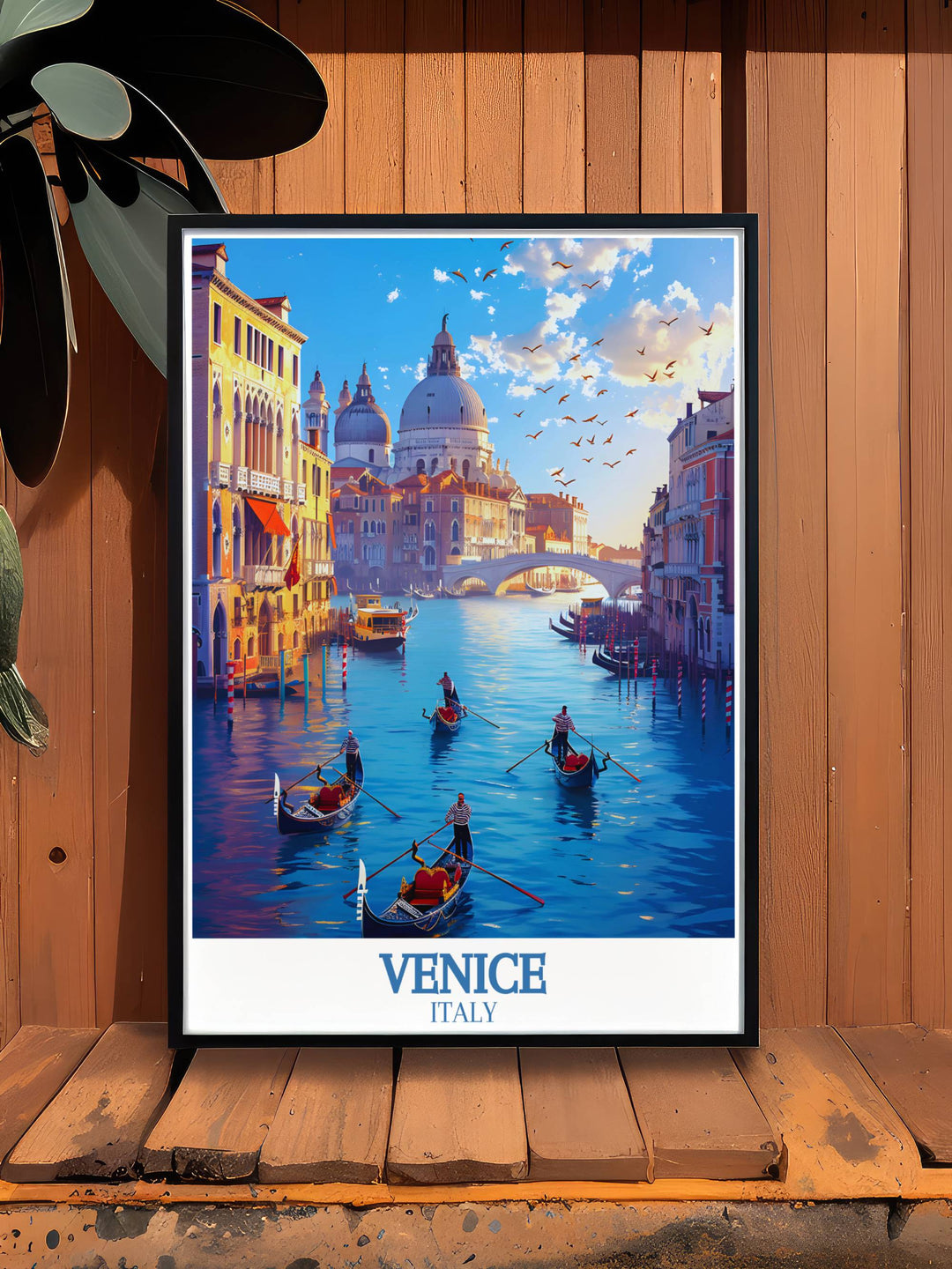 Italy custom print featuring the Grand Canal, with detailed illustrations of the gondolas and palaces that define Venices unique landscape, capturing the citys cultural heritage and architectural splendor in a stunning piece of art.