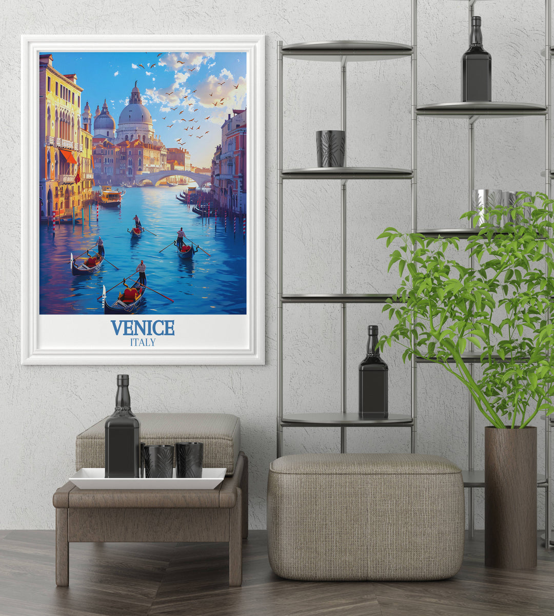 Venice gallery wall art featuring the Grand Canal, showcasing the stunning views and historic landmarks of the city, with detailed illustrations that capture the essence and timeless beauty of Venice, perfect for enhancing your home decor.