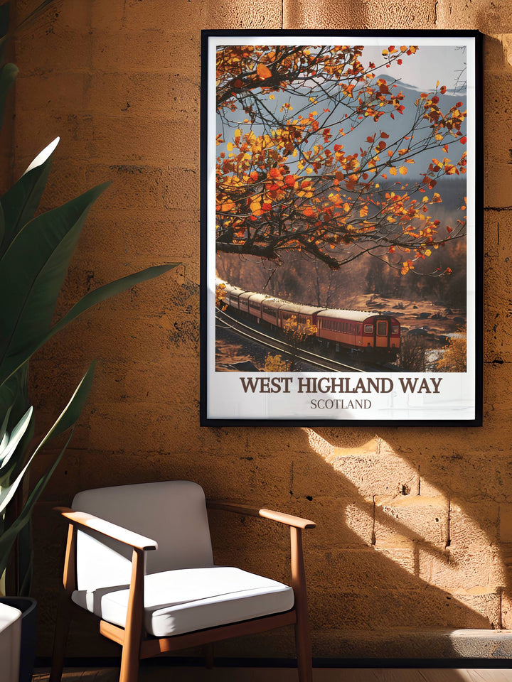 Modern decor print of the Great Glen Way, illustrating the stunning views and tranquil ambiance of this popular Highland route.