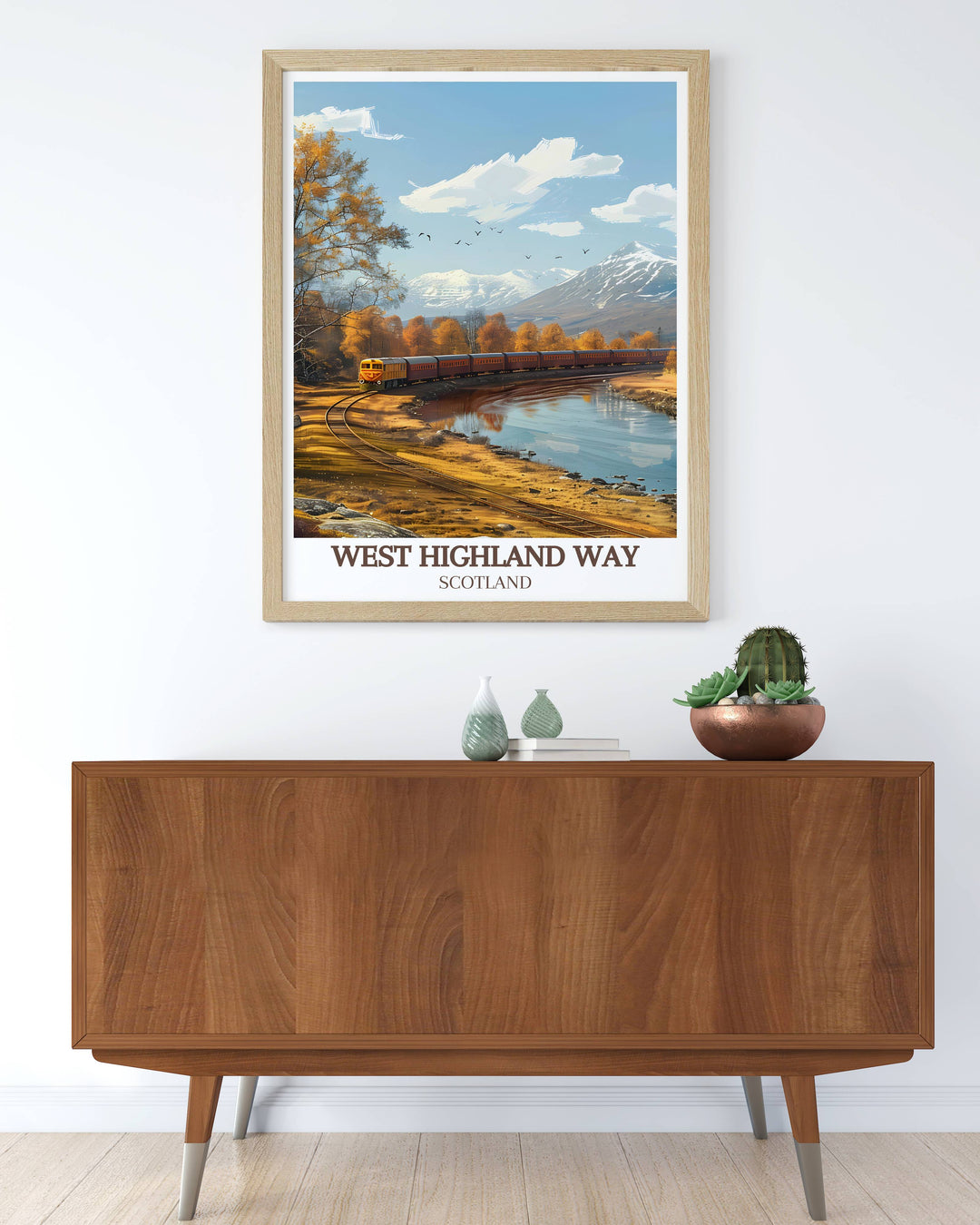 Modern decor print of the Great Glen Way, illustrating the stunning views and tranquil ambiance of this popular Highland route.