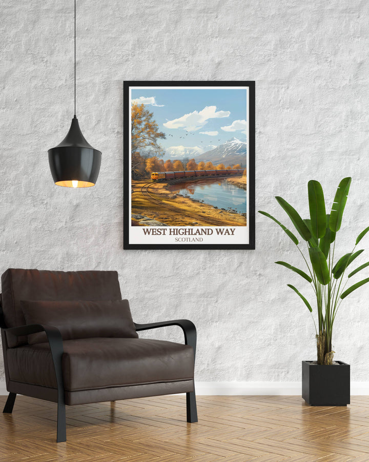 Poster of Fort William, capturing the spirit of adventure and stunning landscapes along the Western Highland Way in detailed and vibrant artwork.