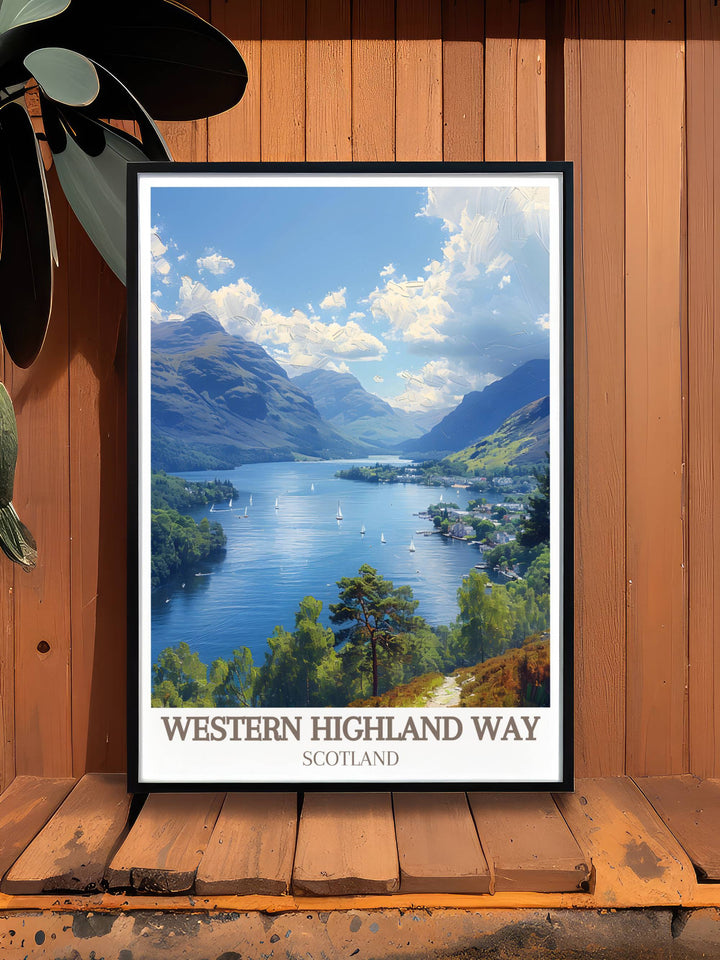 Elegant framed art of Loch Lomond along the West Highland Way, bringing Scotlands breathtaking scenery into your home.