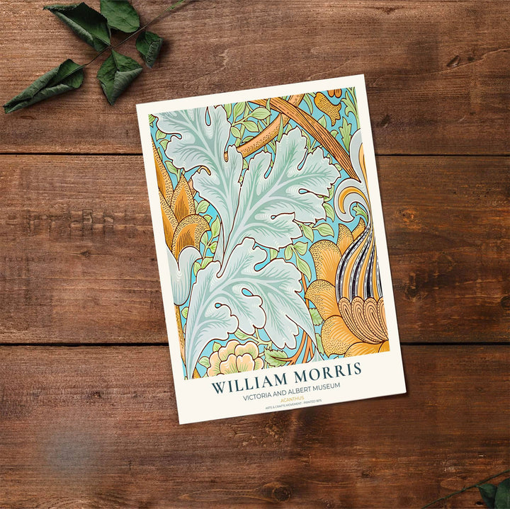 Elegant art print reproduction of the classic Acanthus artwork by William Morris, ideal for flexible decor setups and tailored color schemes across traditional, transitional, or eclectic interiors.