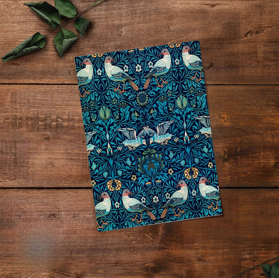 Elegant art print reproduction of the classic Bird Woven Wool artwork by William Morris, ideal for flexible decor setups and tailored color schemes across traditional, transitional, or jewel-toned interiors.