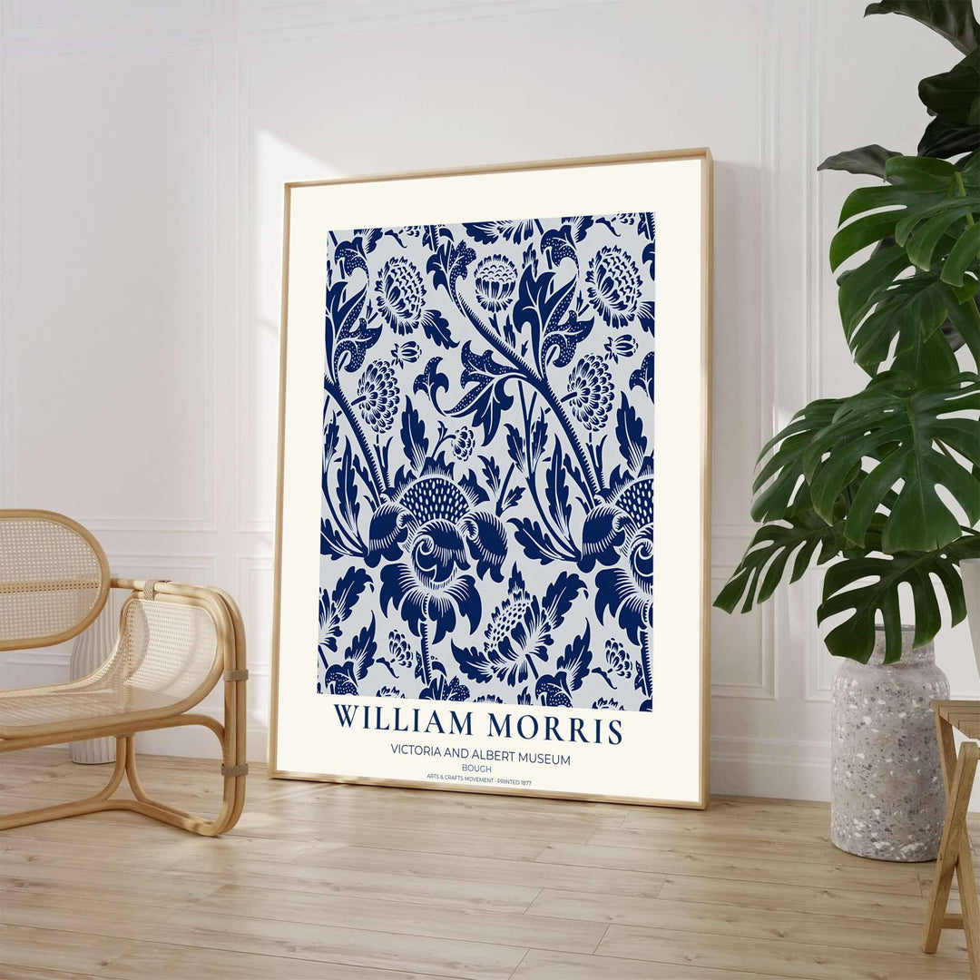 Archival William Morris Bough print featuring classic Arts and Crafts Movement textile graphics, printed with vivid archival inks on premium paper for museum quality gallery displays.