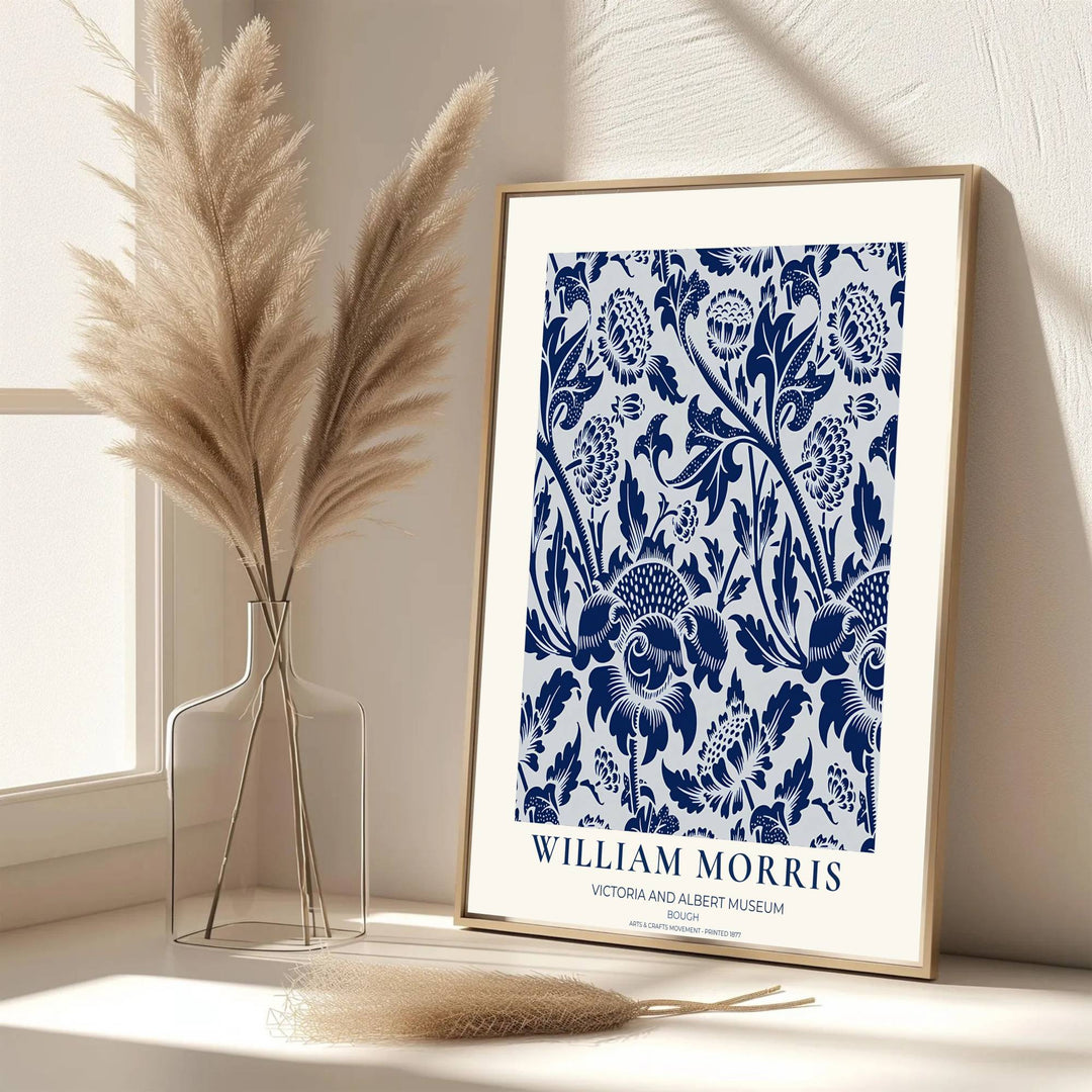 Elegant art print reproduction of the classic Bough artwork by William Morris, ideal for flexible decor setups and tailored color schemes across traditional, transitional, or coastal interiors.